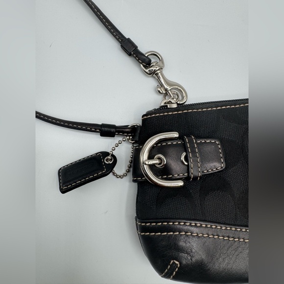 Coach Black SOHO Wristlet with Silver Accents | Very Good Condition - Picture 5 of 14